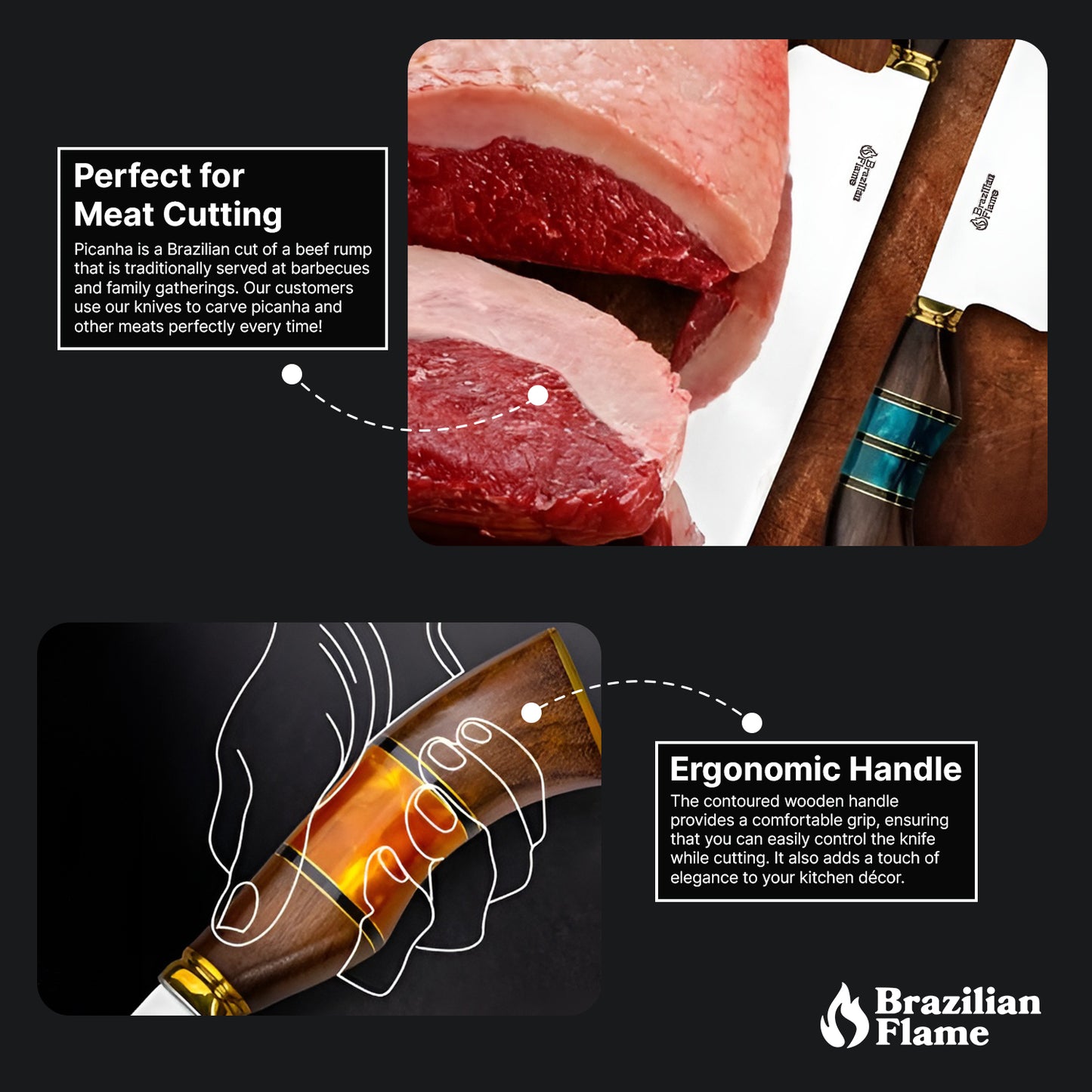 Faca de Picanha Flame Chef Brasileira