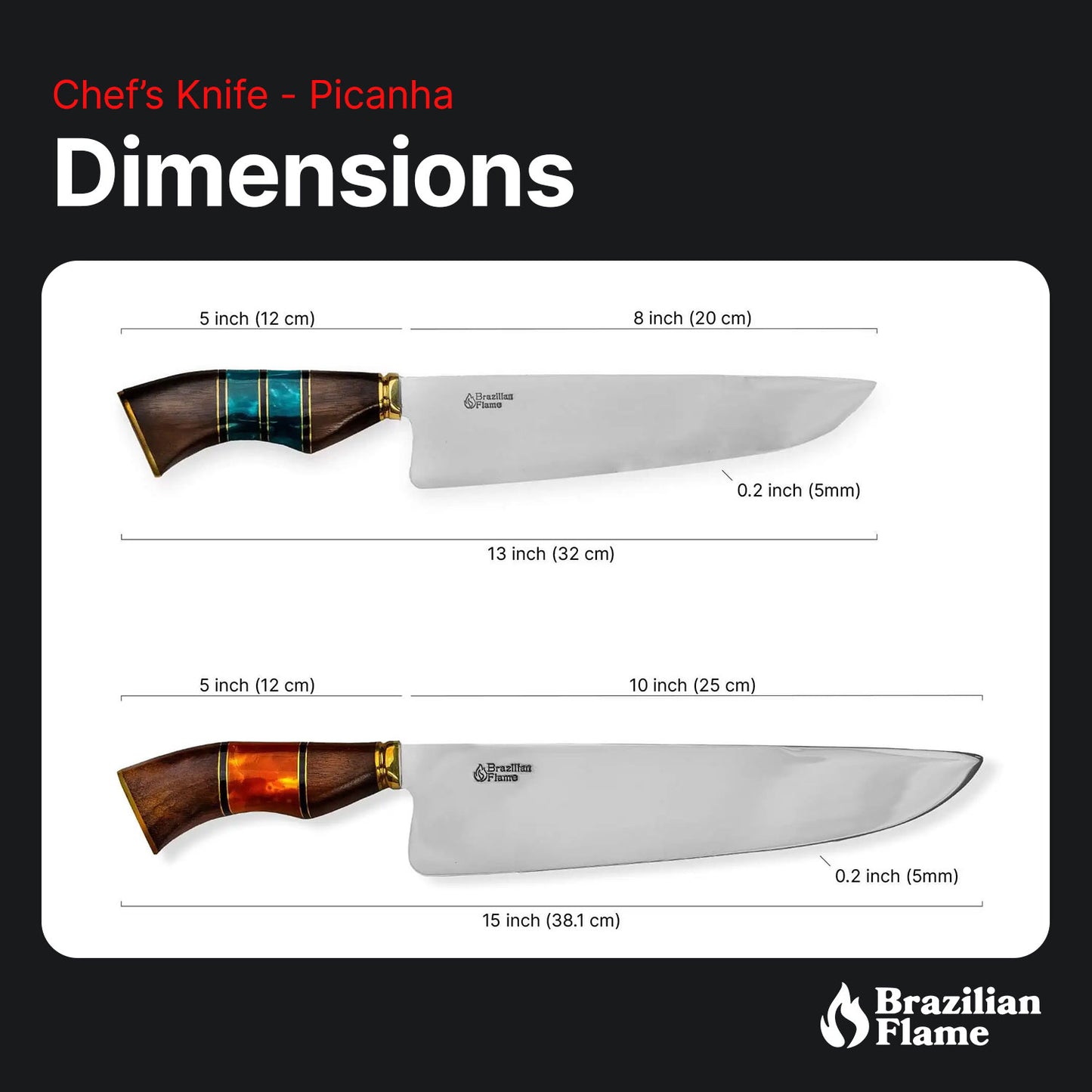 Faca de Picanha Flame Chef Brasileira