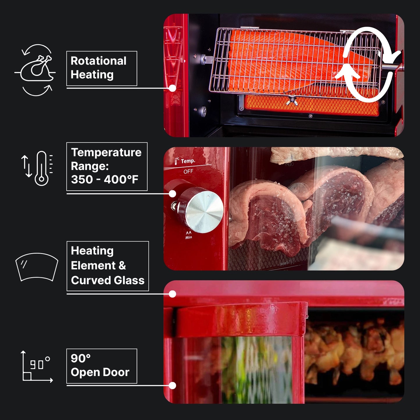 Churrasqueira a Gás Rotisserie Brasileira com 3 Espetos