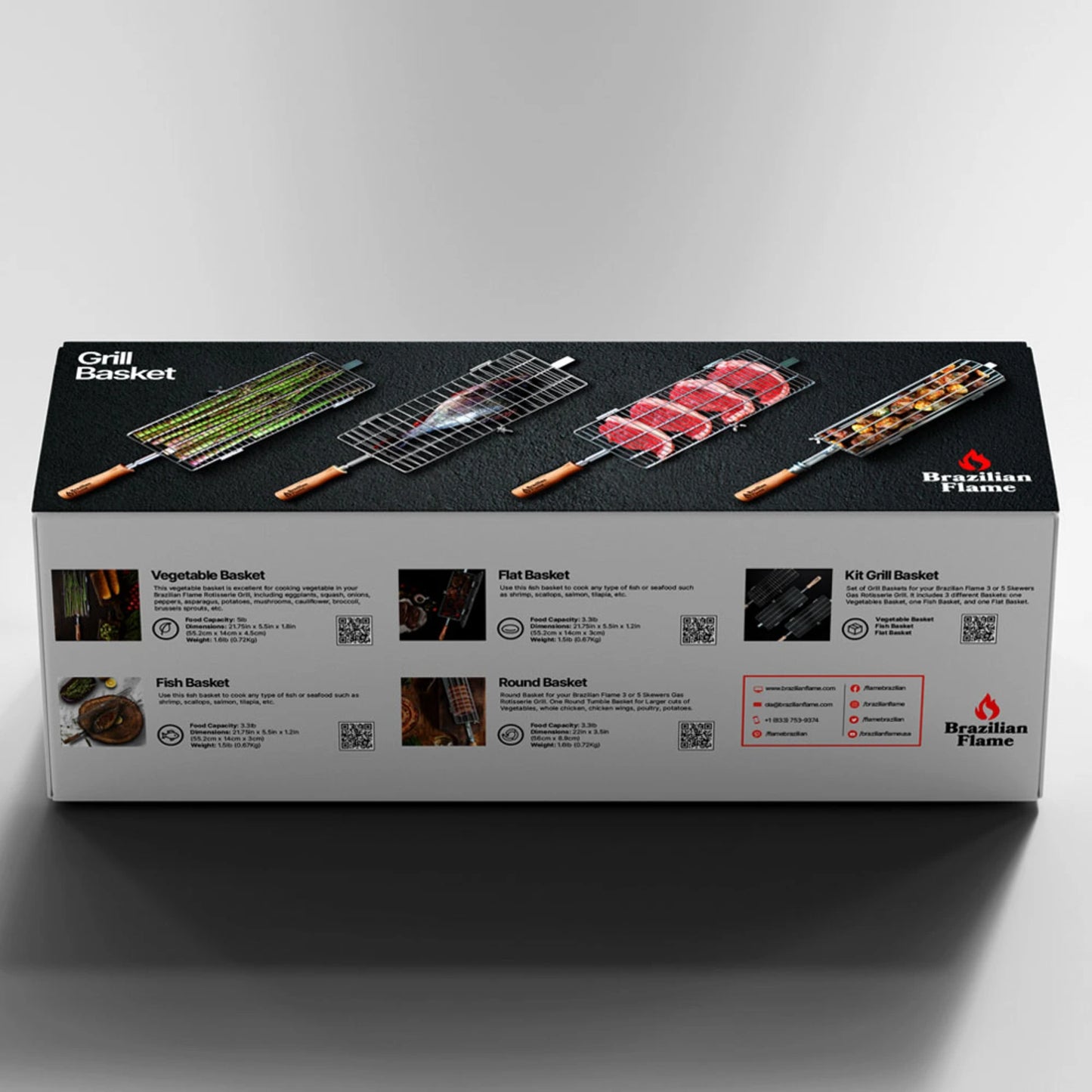 Conjunto de cesta brasileira Flame Grill