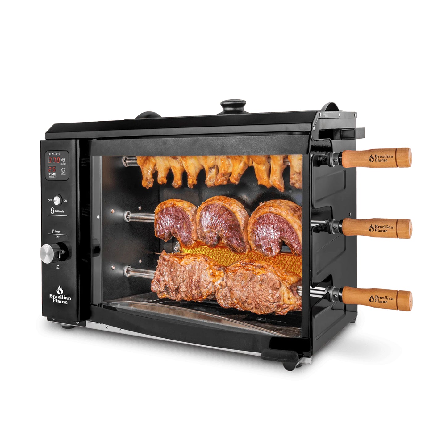 Churrasqueira a Gás Rotisserie Brasileira com 3 Espetos
