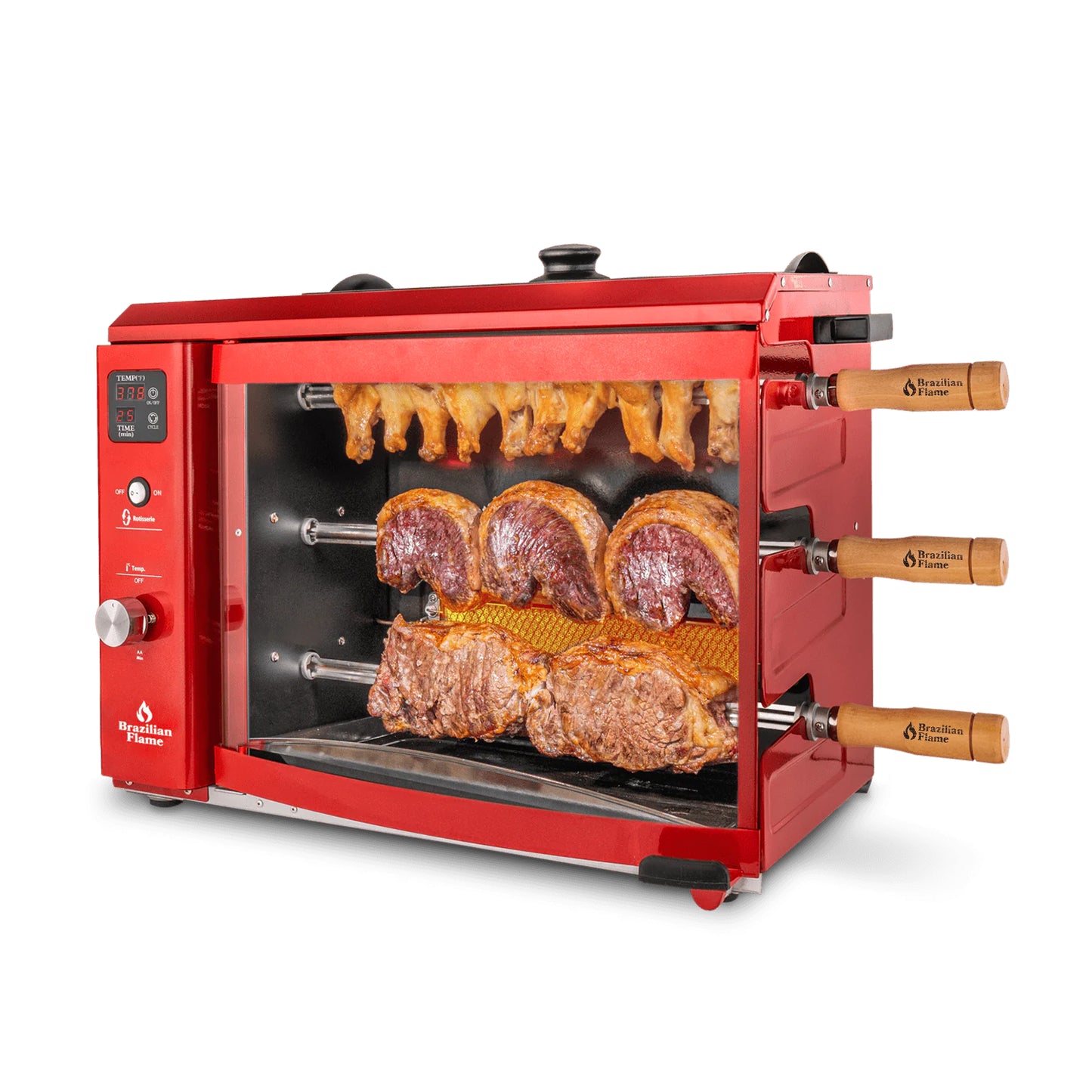 Churrasqueira a Gás Rotisserie Brasileira com 3 Espetos