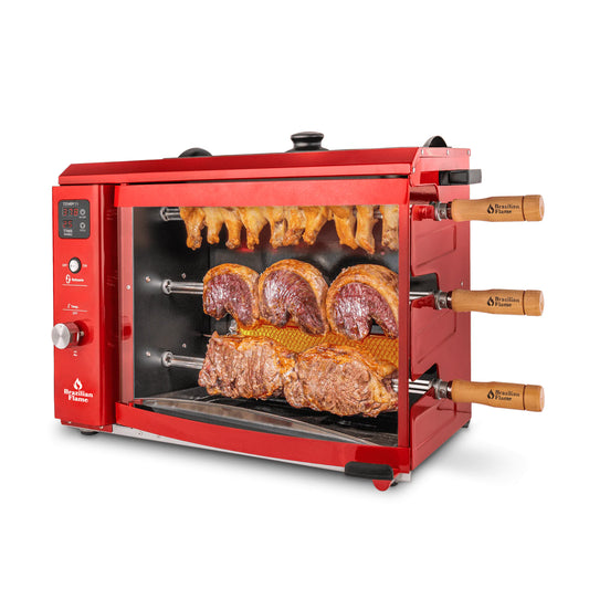 Churrasqueira a Gás Rotisserie Brasileira com 3 Espetos