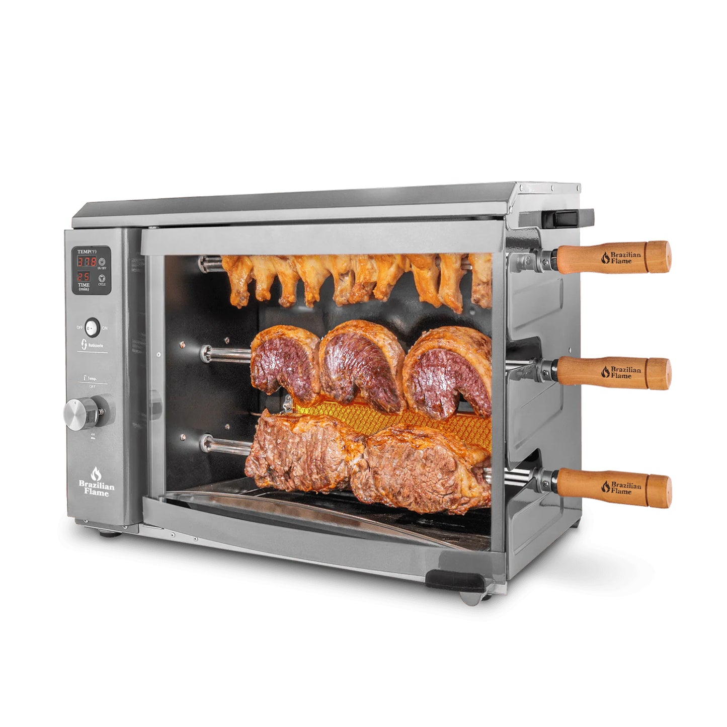 Churrasqueira a Gás Rotisserie Brasileira com 3 Espetos