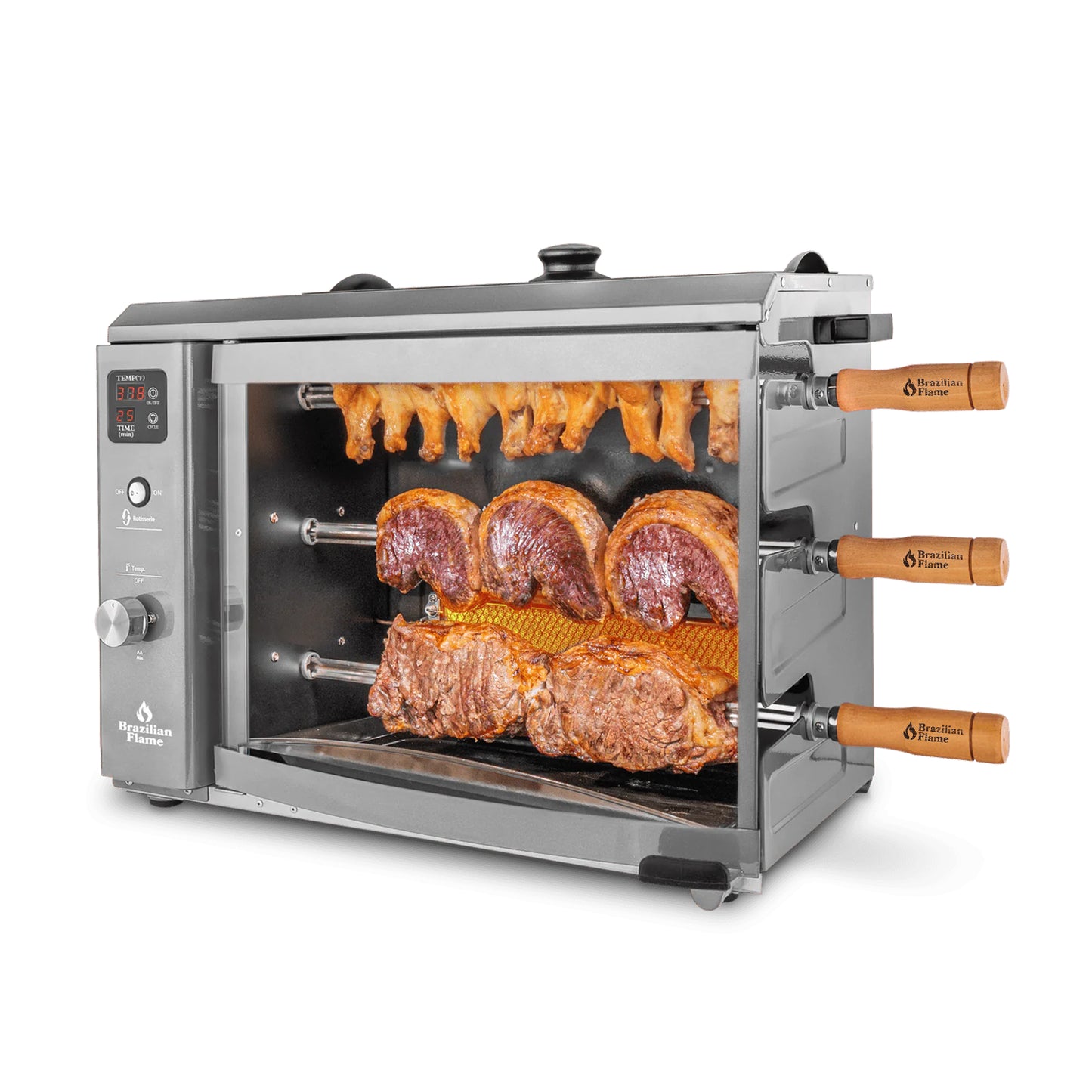 Churrasqueira a Gás Rotisserie Brasileira com 3 Espetos