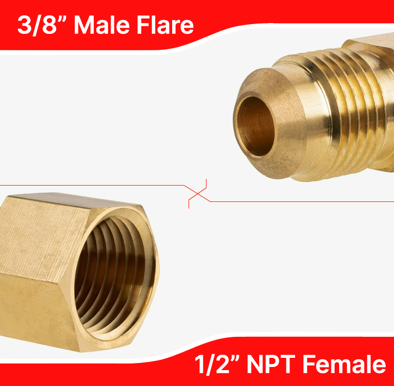 Adaptador de gás de chama brasileiro para conector de tubo