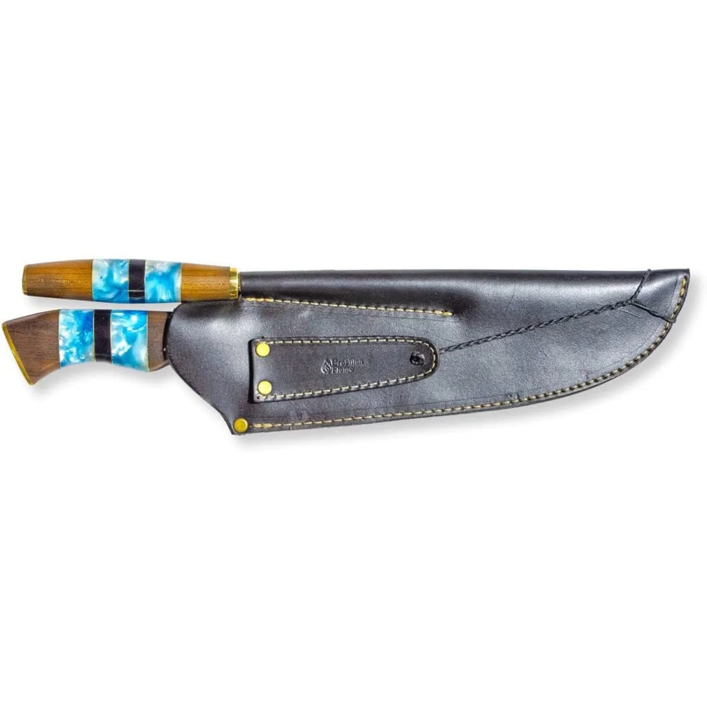 Conjunto de faca de picanha Flame Chef brasileiro com afiador