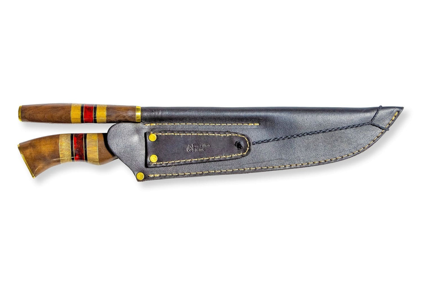 Conjunto de faca de costela brasileira Flame Chef com afiador