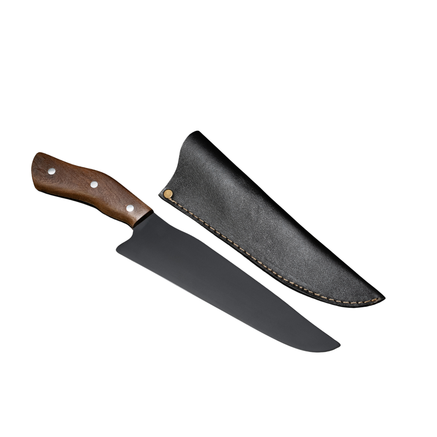 Brazilian Flame Chef Barbecue Full Tang 10” Full Tang STAINLESS STEEL Steakhouse Knife – 420c Blade, Imbuia Wood Handle, Handcrafted Knife for BBQ and Kitchen (Stainless Steel Fine Point)