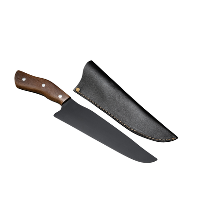 Brazilian Flame Chef Barbecue Full Tang 10” Full Tang STAINLESS STEEL Steakhouse Knife – 420c Blade, Imbuia Wood Handle, Handcrafted Knife for BBQ and Kitchen (Stainless Steel Fine Point)