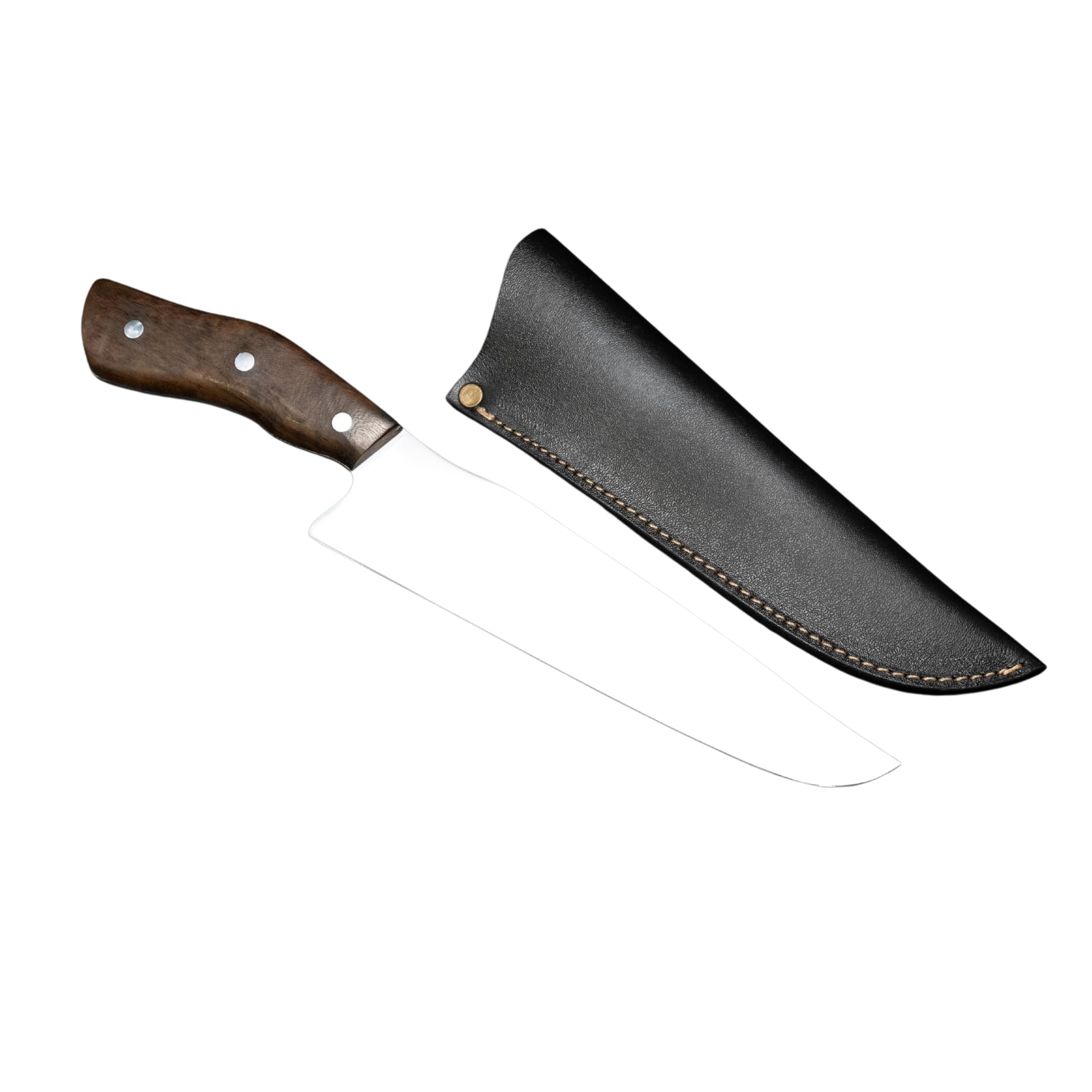 Brazilian Flame Chef Barbecue Full Tang 10” Full Tang STAINLESS STEEL Steakhouse Knife – 420c Blade, Imbuia Wood Handle, Handcrafted Knife for BBQ and Kitchen (Stainless Steel Fine Point)