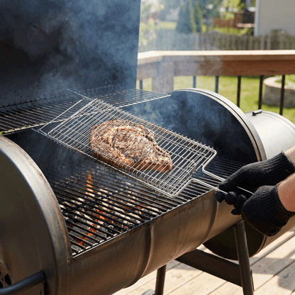 Brazilian Flame Chrome-Plated Steel Grill Basket — Non-Stick Fish & Steak Grilling Cage with Long Handle, Folding Double-Sided BBQ Basket for Whole Fish, Fillets & Meats | For Charcoal, Gas & Open Fire