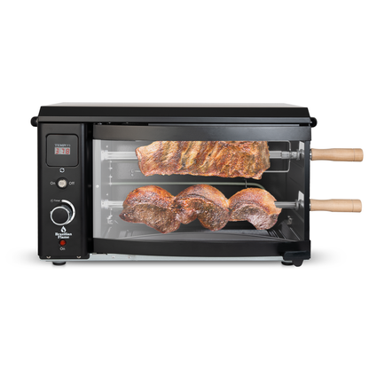 Brazilian Flame Rotisserie Electric Oven w/2-Skewers RED - Churrasco® Series