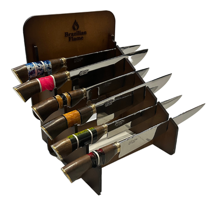 Premium Brazilian Wood Knife Stand - Display for Knives