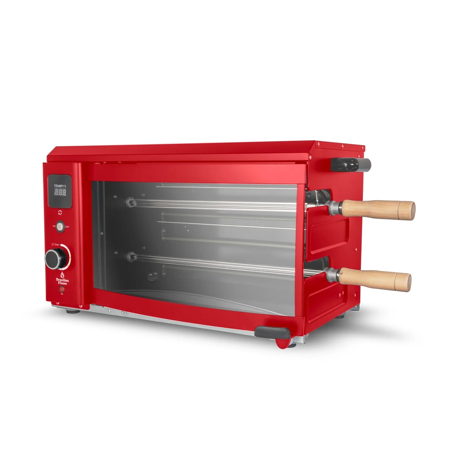 Brazilian Flame Rotisserie Electric Oven w/2-Skewers RED - Churrasco® Series